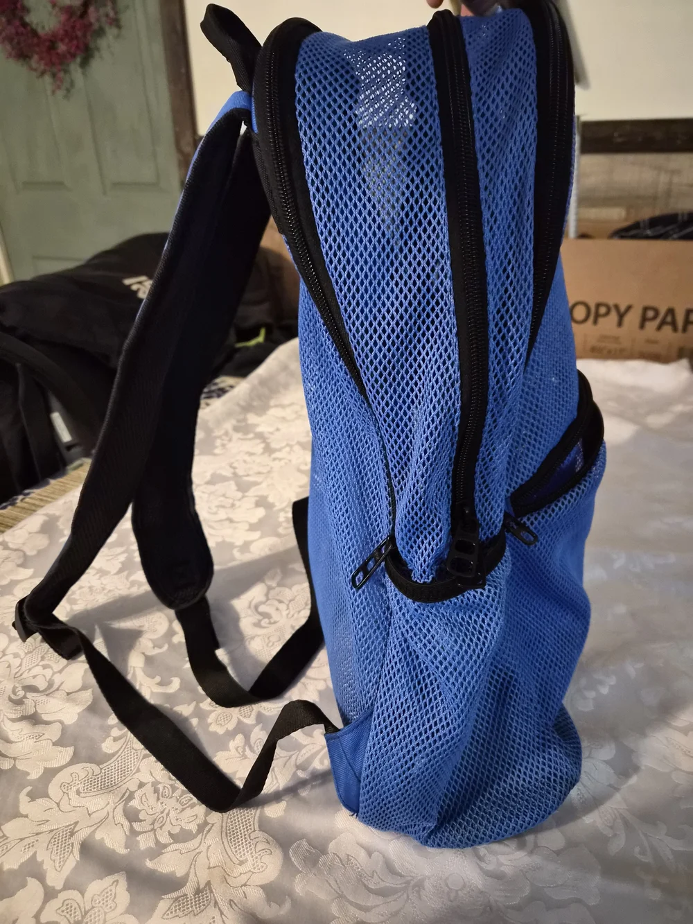 Puma Blue and Black Mesh Backpack